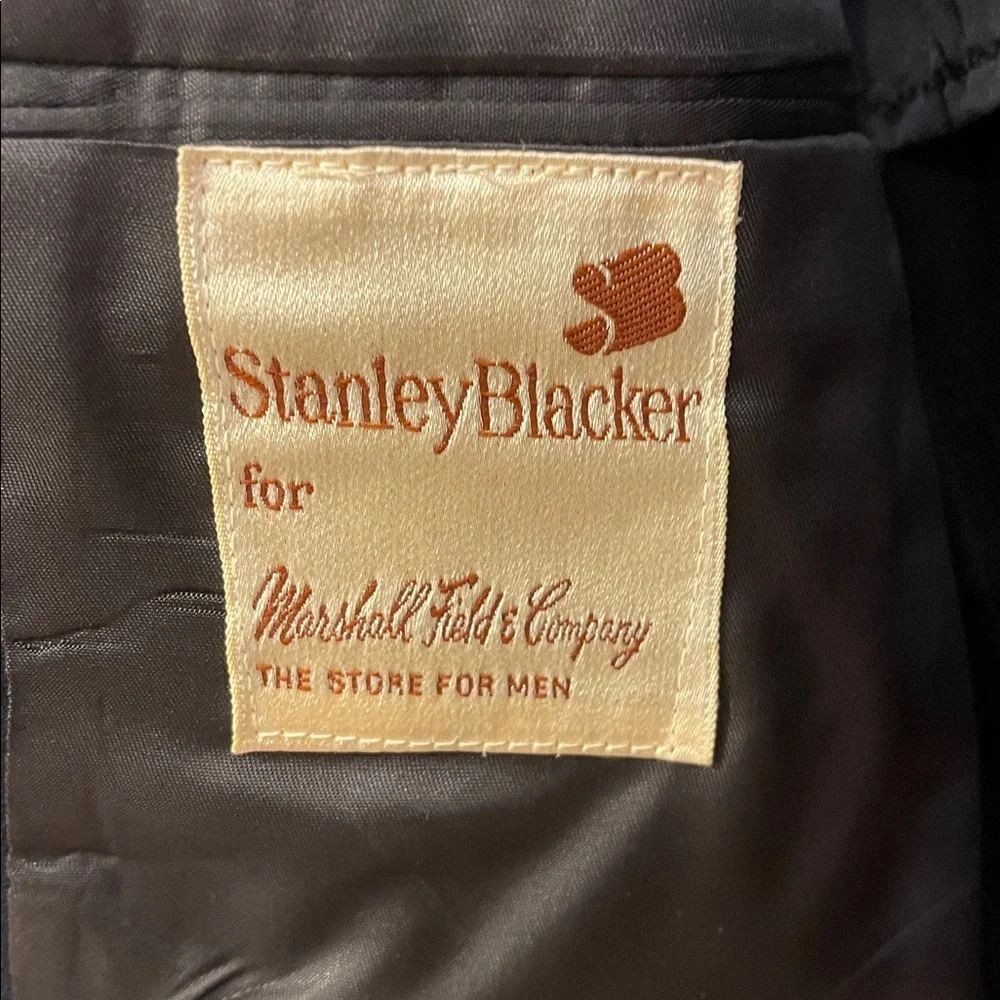 VTG Stanley Blacker for Marshall Field’s Navy Blue Wool Blazer 2‑Button  P2P 22”